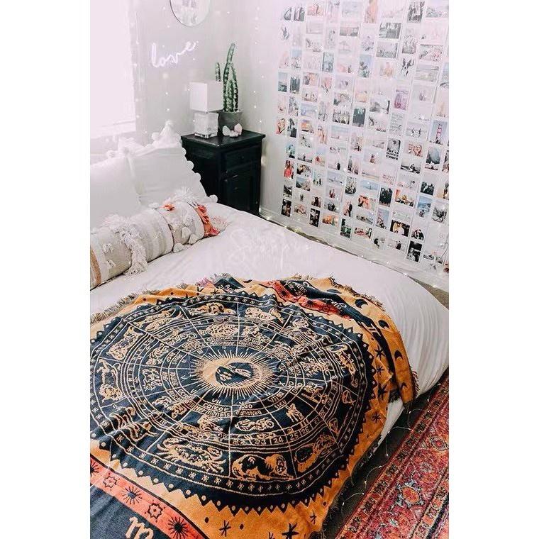 Thảm vintage, Thảm thổ cẩm kích thước 180x230 Cung Hoàng Đạo