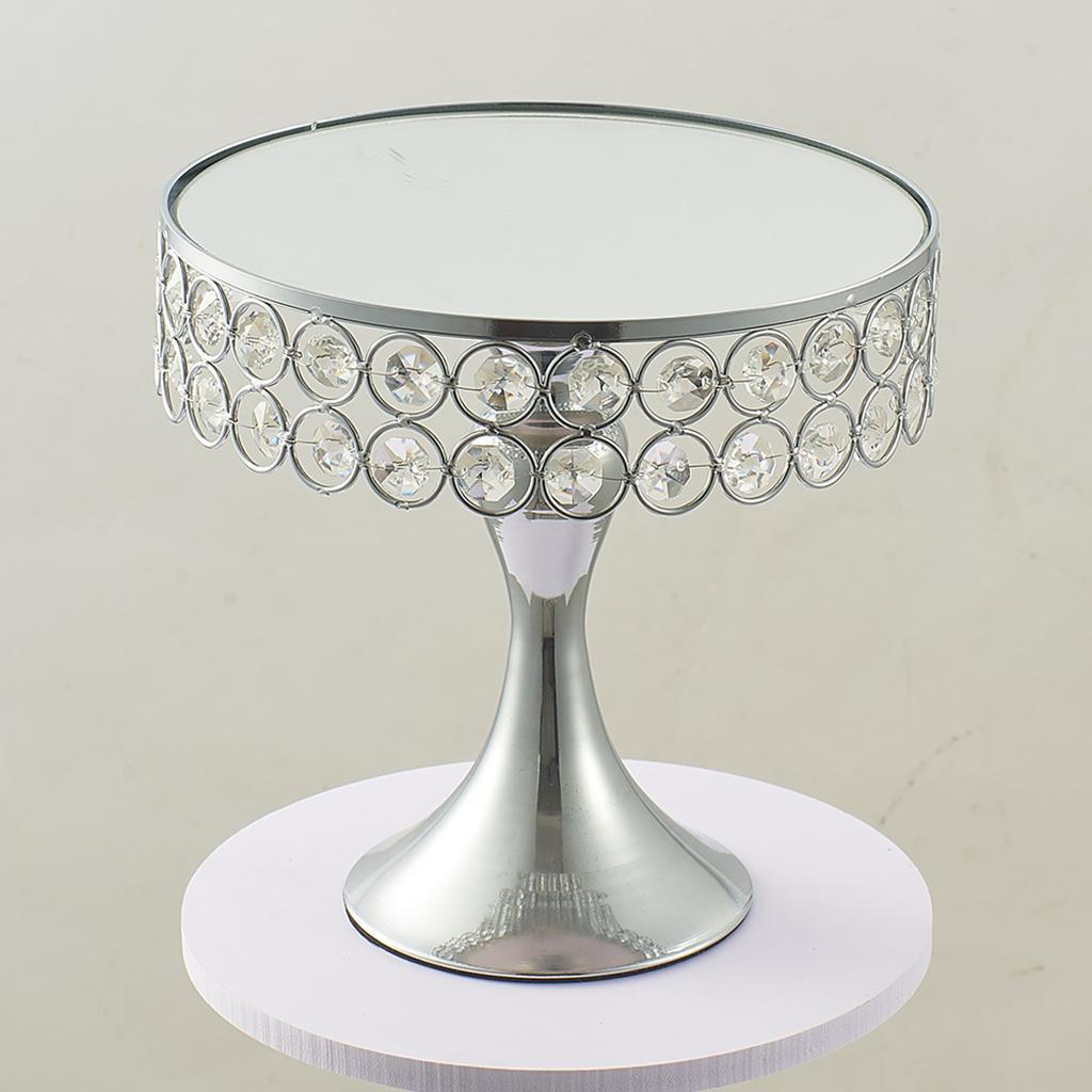 Nordic Style Metal Wedding Cake Stand Mosaic Crystal Cake Tray 20cm Dia