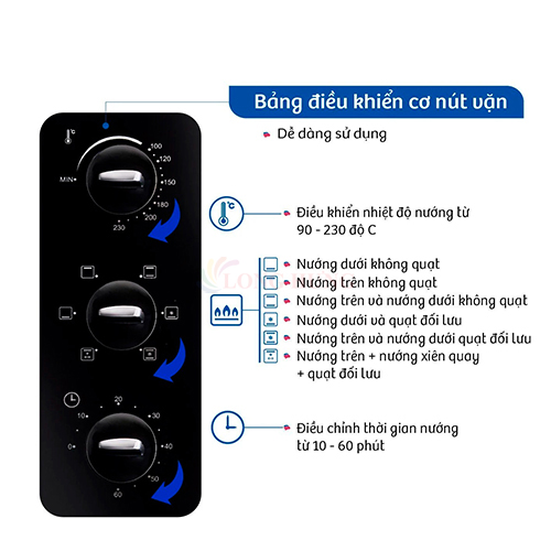 Lò nướng Bluestone 42 lít EOB-7588 - Hàng chính hãng