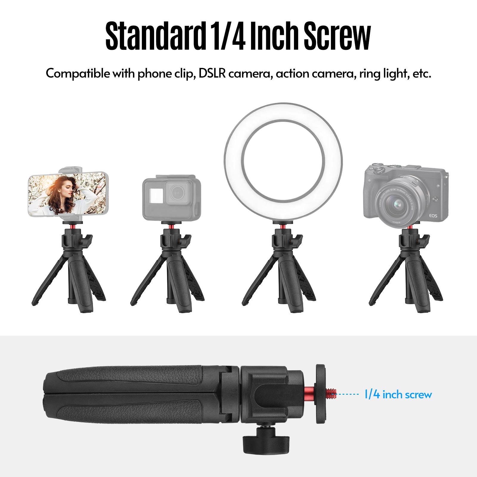 Lightweight Portable Tripod Extendable Tripod Stand Handle Grip with Adjustable Height for Phone Camera Selfie Video