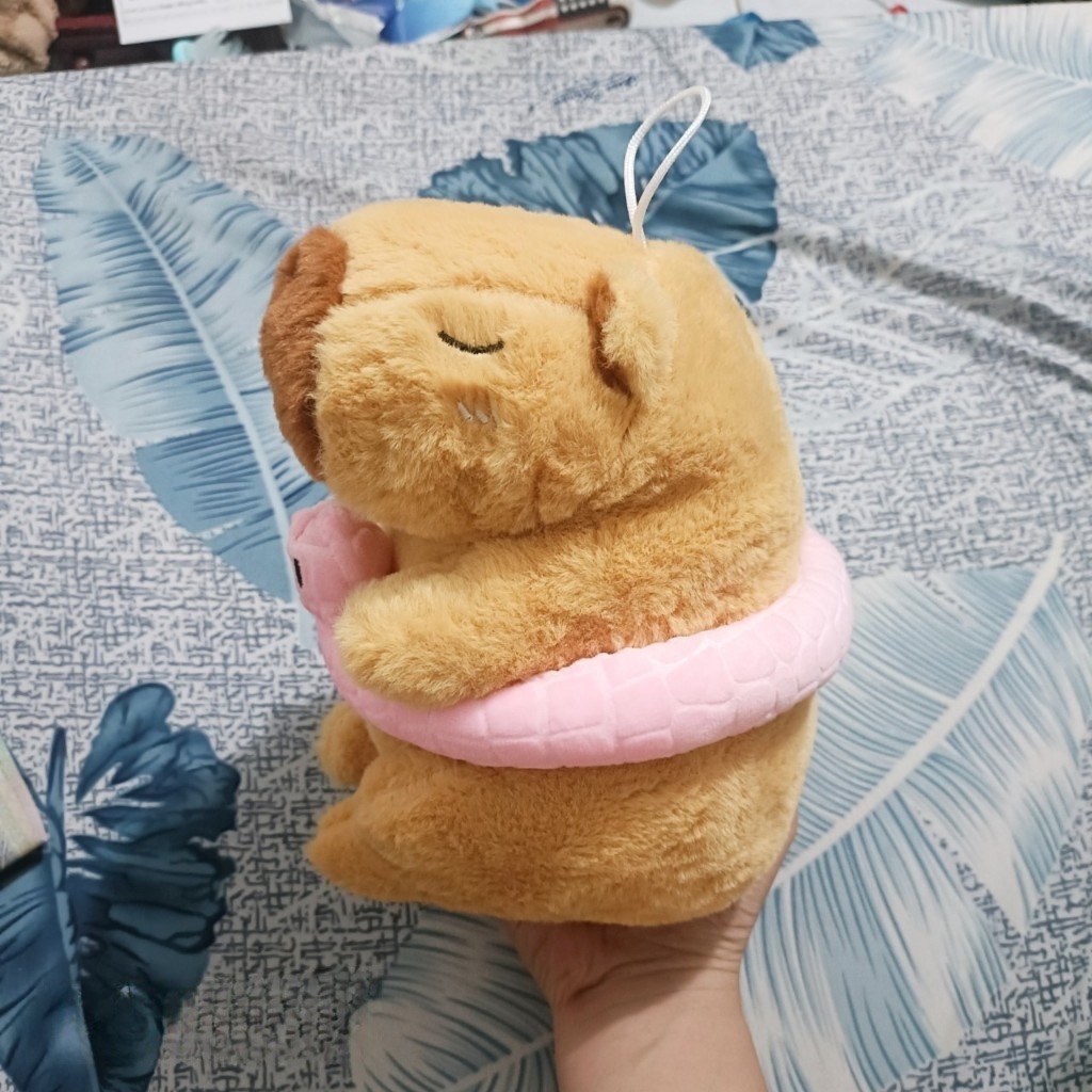 Thú nhồi bông Capybara đeo phao đi biển cute - Size 22cm - Quà tặng chuột lang đeo phao có thể cởi ra được