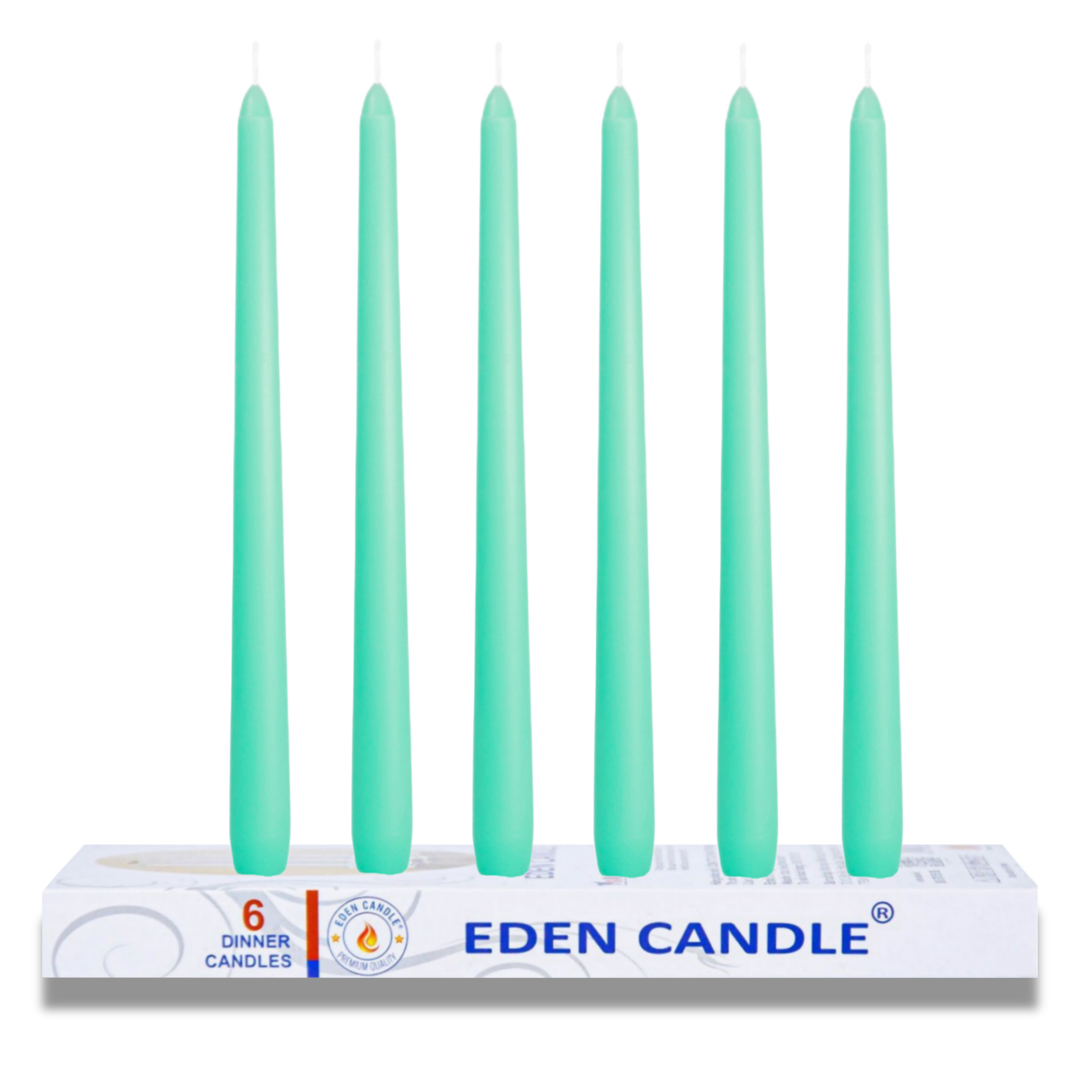 [Hộp 6 nến] Nến thơm taper Eden Candle FTRAMART EDC2331 (Xanh ngọc bích), cao 25 cm, phù hợp tất cả các chân nến theo tiêu chuẩn nến taper