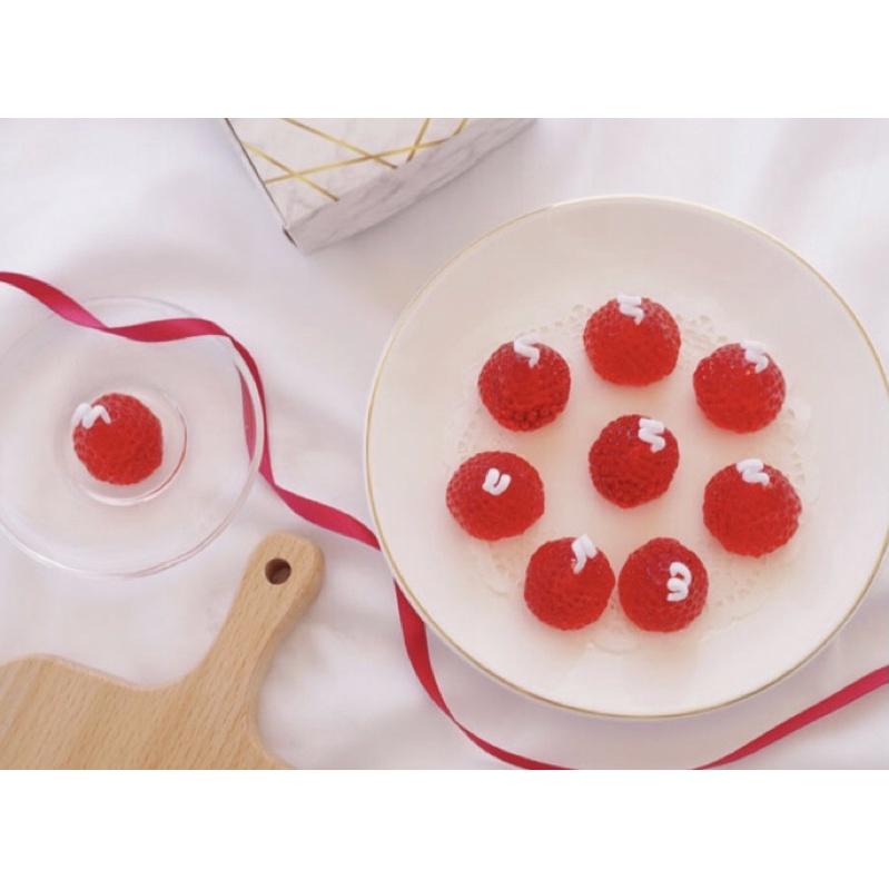 Nến Thơm Quả Dâu Tây Size Mini Thạch Jelly Không Khói, Phụ Kiện Decor Chụp Ảnh - Dory Lab