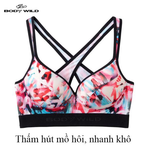 Áo ngực thể thao Body Wild thấm mồ hôi nhanh khô - Chính hãng Gunze Nhật Bản (BHB155U)