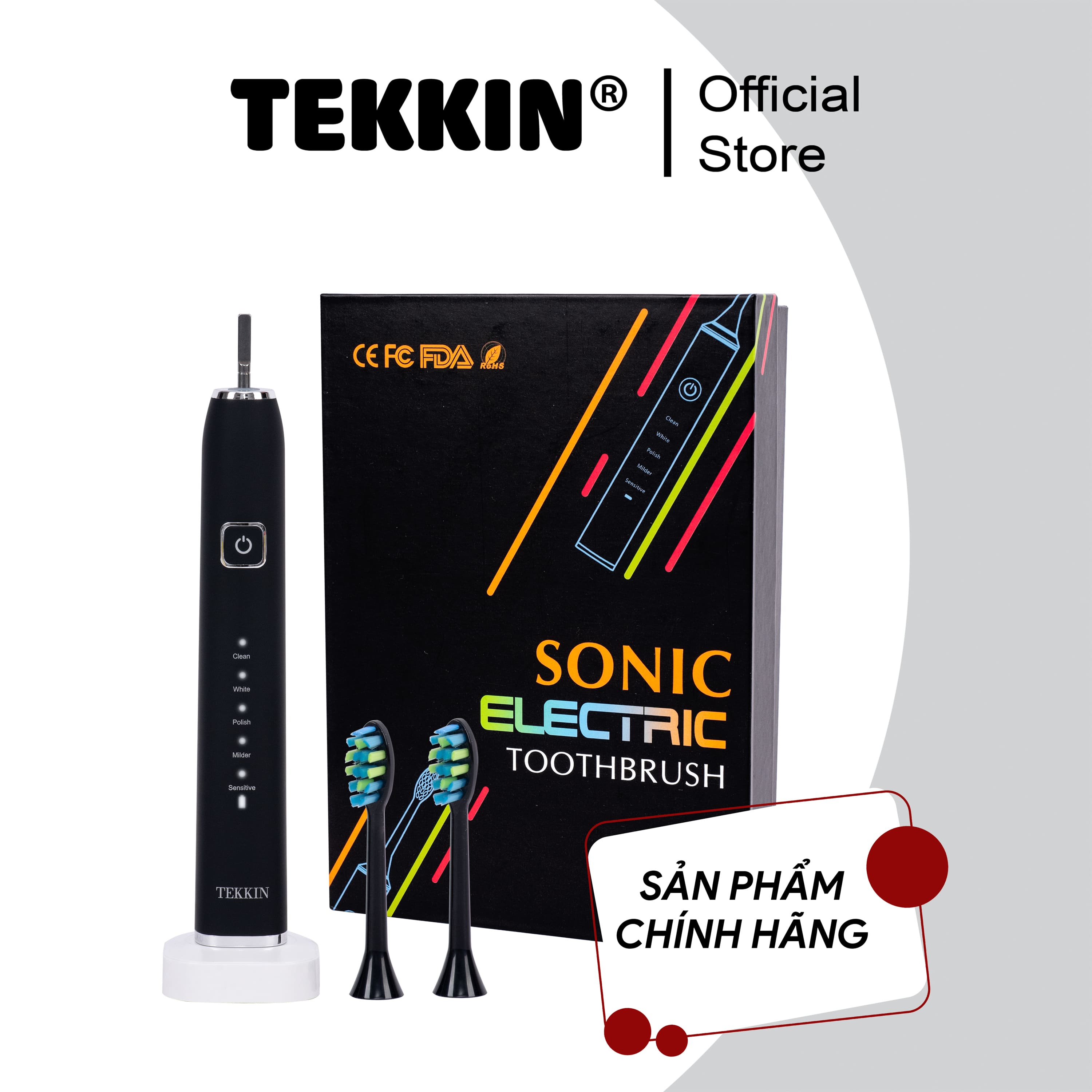 Bàn chải đánh răng điện TEKKIN SONIC TI-818 5 chế độ - Hàng chính hãng