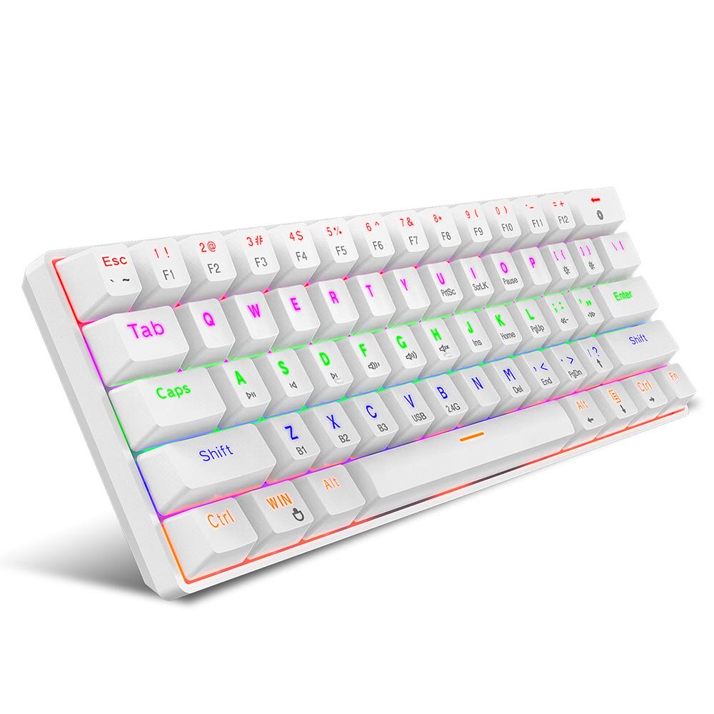 HXSJ L800 Three-mode Mechanical Keyboard 61 Keys RGB Keyboard Support BT5.0/2.4G/USB Wired Connection with Blue Switches