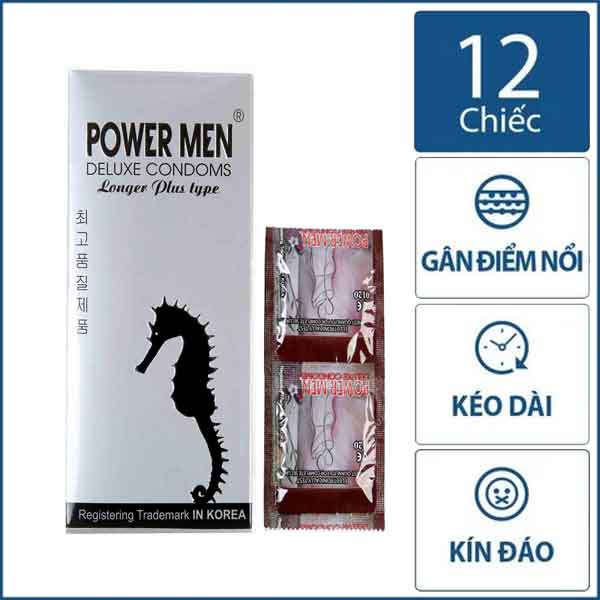 Bao Cao Su Chống Xuất Tinh Sớm Có Gai Power Men Longer Plus Type - 12s - Che Tên Sản Phẩm