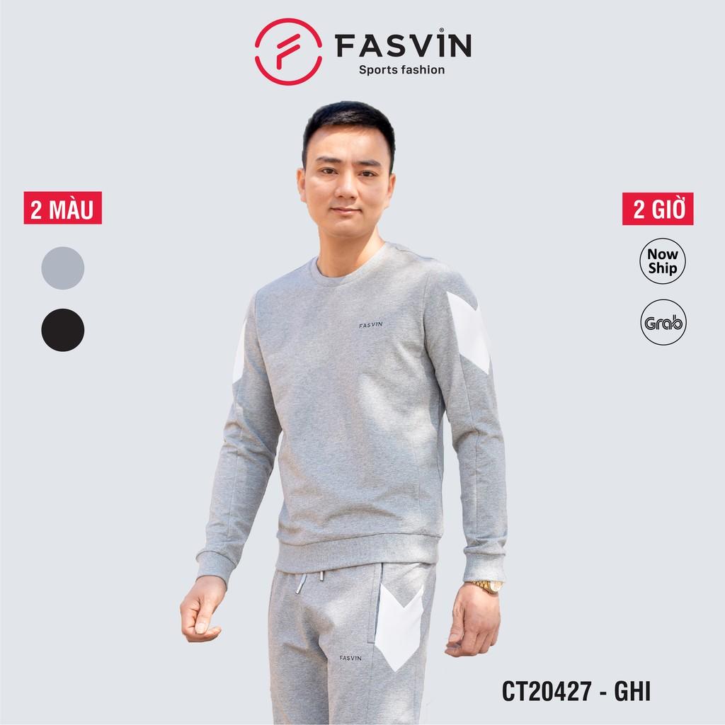Bộ thể thao nam fasvin CT20427.HN chất vải cotton dầy dặn cao cấp.