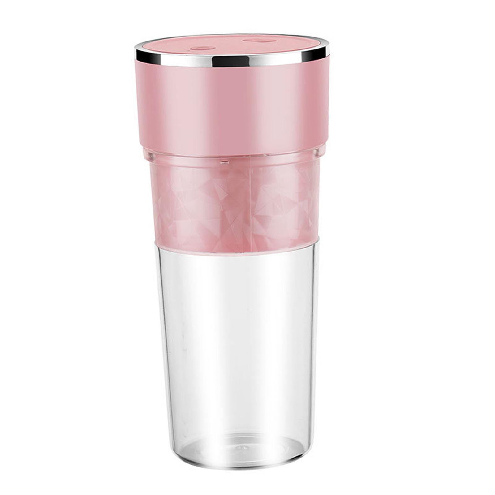 Portable Blender Jucie Fruit Blender Breakfast Drinkware Cup for Travel Pink