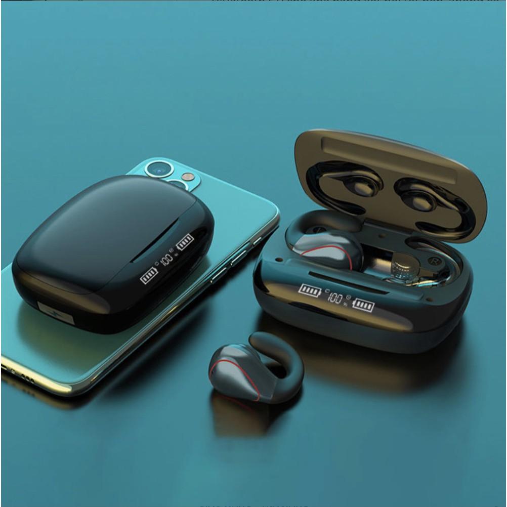 Tai nghe nhét tai bluetooth không dây 5.0 hộp đựng tự động nạp sạc TWS T20 (Black Silver)