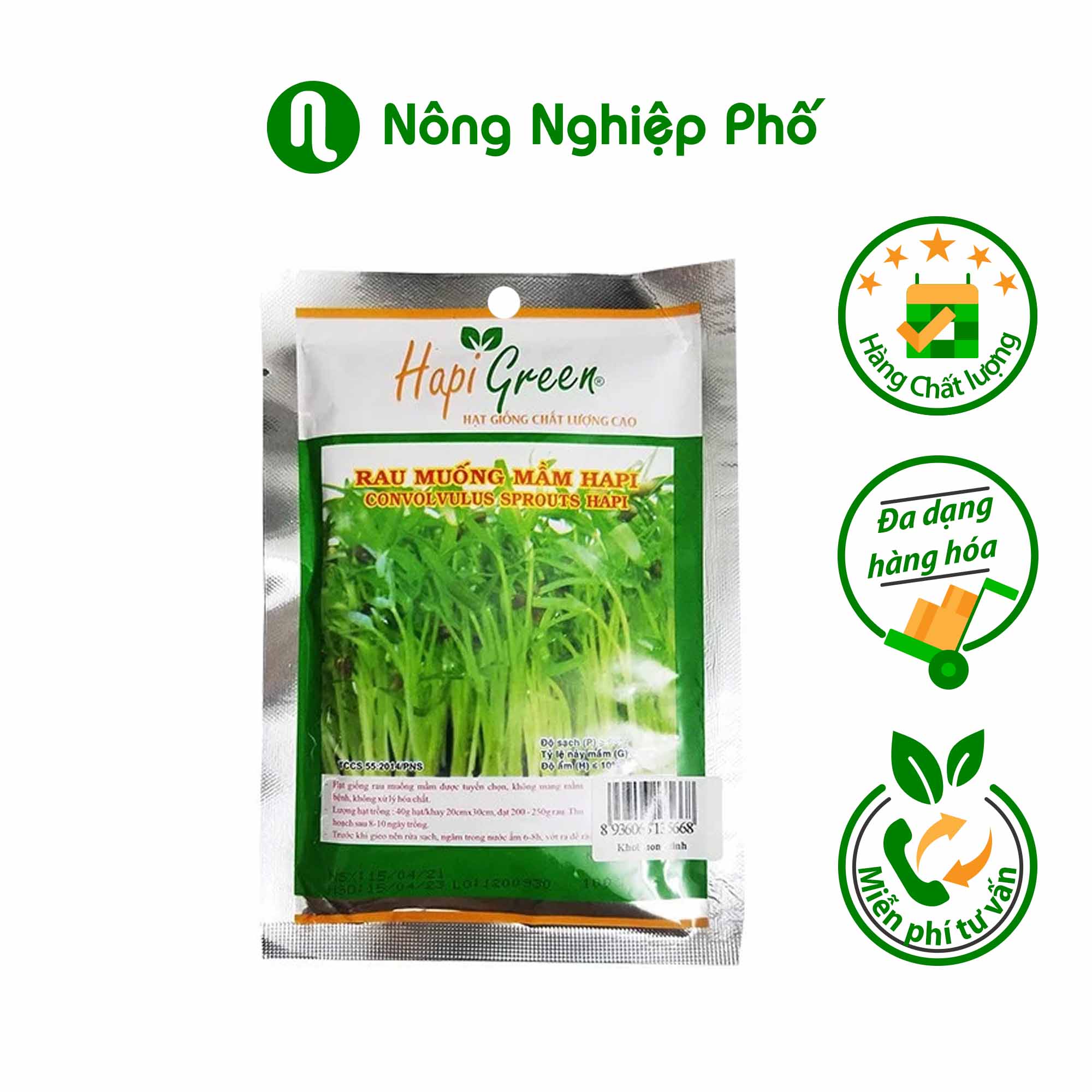 Hạt giống mầm rau muống HAPI Phú Nông- Gói 100 gram