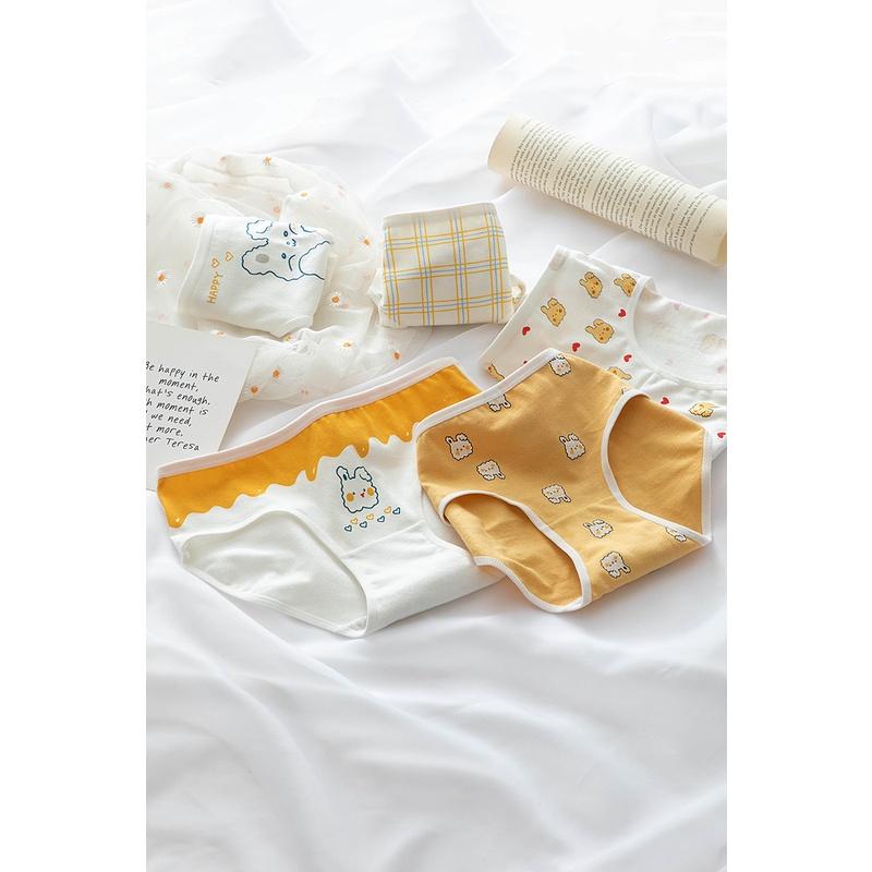 Quần Lót Nữ Cotton Kháng Khuẩn Hình Thỏ Ngang Eo . Hàng Loại Đẹp.