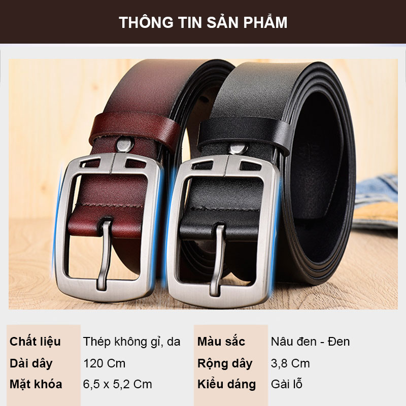 Thắt lưng nam, dây nịt nam da bò NIKITA-DL0405