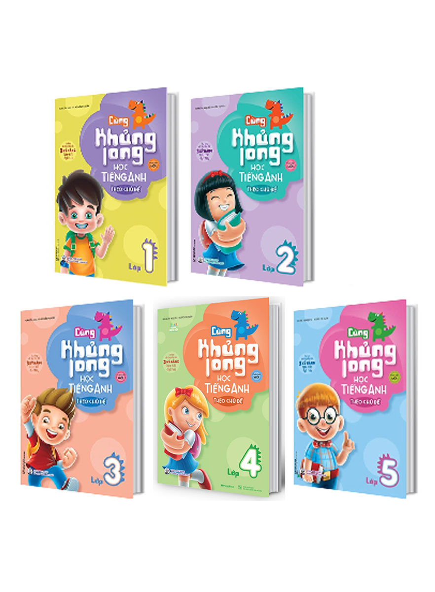 Combo Cùng Khủng Long Học Tiếng Anh Theo Chủ Đề Từ Lớp 1 Đến Lớp 5 (Bộ 5 Cuốn) 