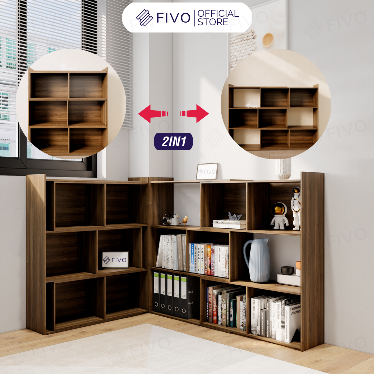 Kệ Trang Trí Thông Minh FIVO FB72, Thiết Kế Hiện Đại 2IN1 Đóng Mở Tùy Thích, Tiết Kiệm Diện Tích - 3 Tầng