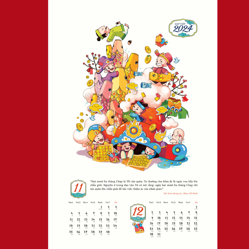 Lịch treo tường năm 2024 - NHỮNG NGÀY TẾT CỔ TRUYỀN