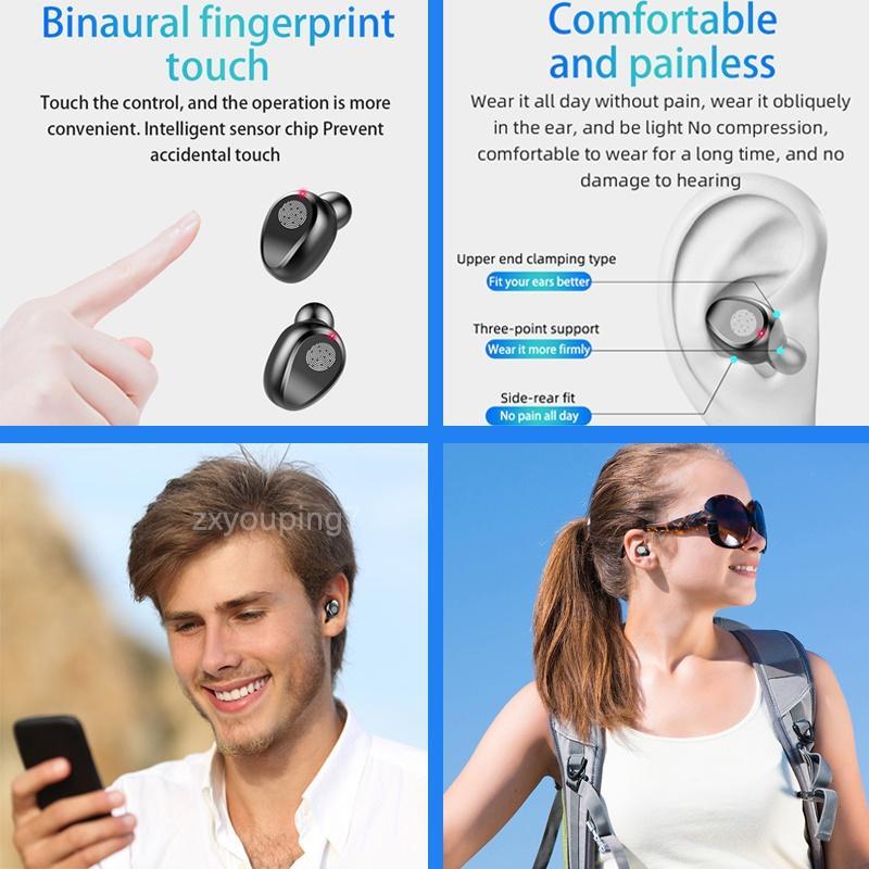 Tai nghe bluetooth F9 TWS 5.0 ko dây cảm ứng chống nước , ồn tích hợp sạc dự phòng 2500mAhtáo/Android/xiaomi/OPPO