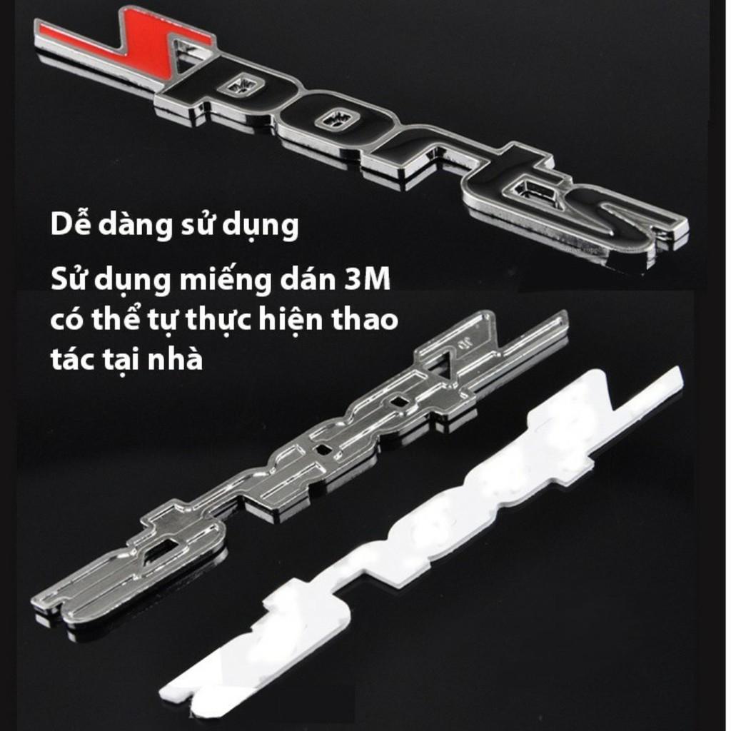 Tem Kim Loại Sports Dán Ô Tô, Xe Hơi