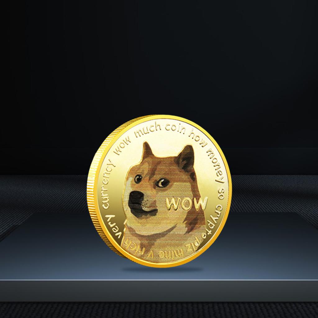 Novelty Creative Dog Commemorative Coins Iron Coin Collection Dogecoin Souvenir Medal Shelf Decoration Collection for Kids Adults Virtual Coin Gift