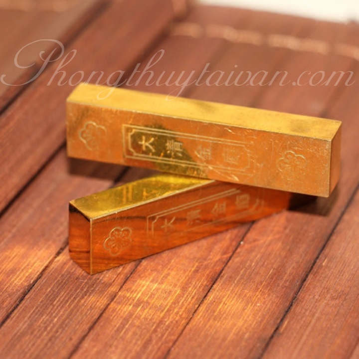 Thỏi vàng cây ĐỒNG 5.8cm*1cm*0.8cm chiêu lộc thờ cúng