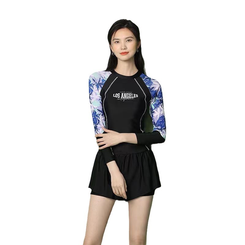 Đồ bơi nữ dài tay đi biển chống nắng quần 2 lớp có đệm ngực kiểu dáng thể thao
