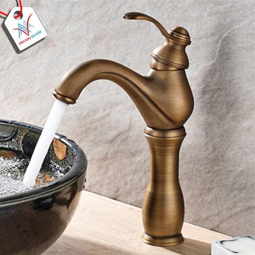 Vòi Lavabo Nóng Lạnh Đồng Thau cổ điển cao cấp GCA09 Hàng Chất