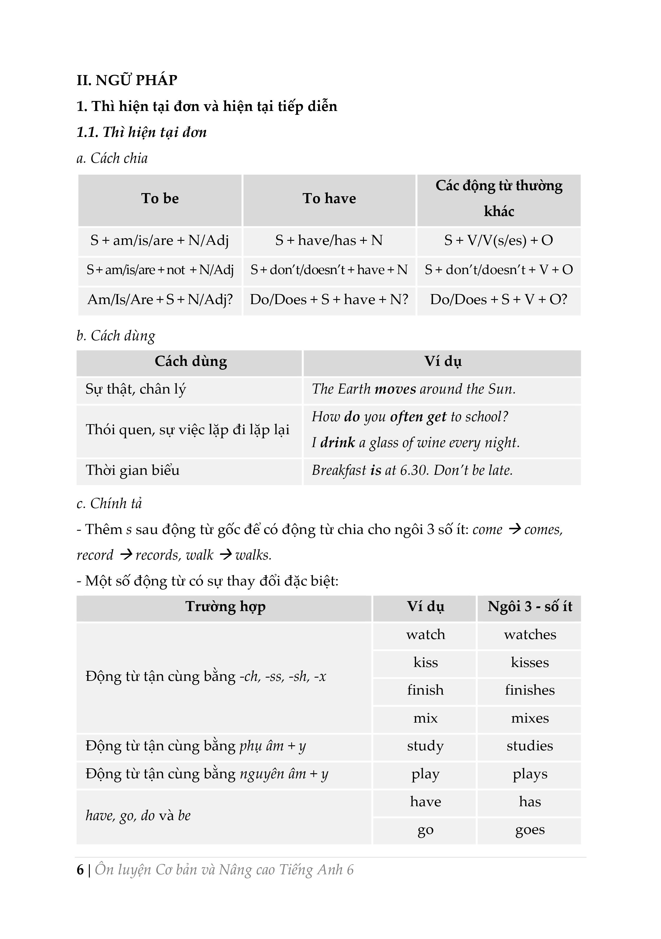 Ôn luyện Cơ bản và Nâng cao Tiếng Anh 6