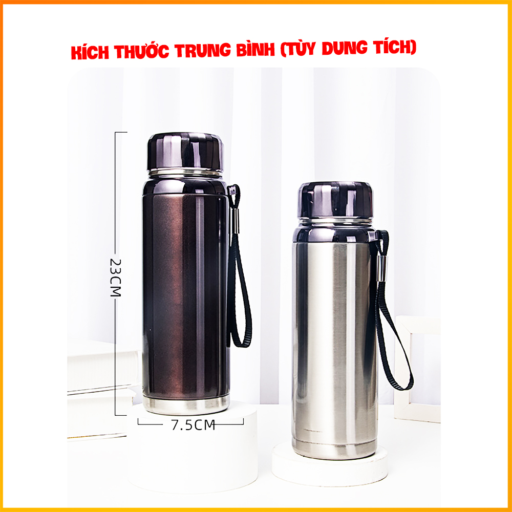 Bình nước giữ nhiệt - Bình đựng nước giữ nhiệt cao cấp - Bình giữ nhiệt - Giữ nhiệt từ 8-15h - INOX SUS 304 chống gỉ - Vỏ INOX chống sốc, cách nhiệt - Dung tích 600/780/1000/1200 ML - GIAO MÀU NGẪU NHIÊN - 780ml