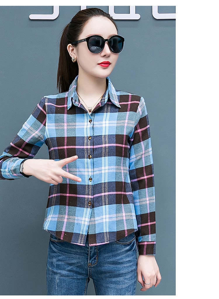 Sơ mi nữ công sở, Áo sơ mi nữ hoạ tiết kẻ caro S22