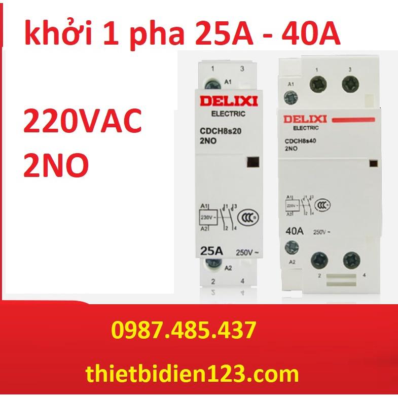 Khởi động từ 1 pha 220V DELIXI 25A - 40A