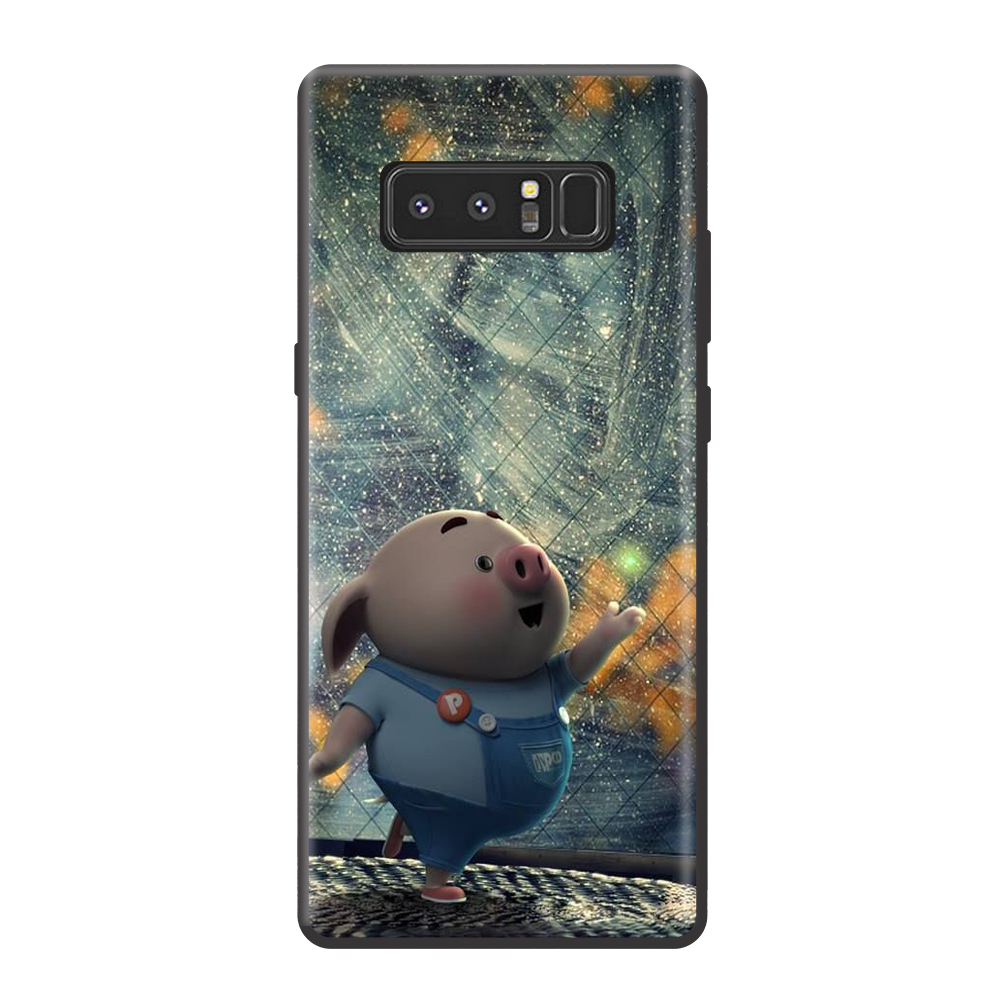 Ốp lưng TPU viền dẻo cho điện thoại SAMSUNG GALAXY NOTE 8 Hình Heo Con Chạy Bộ