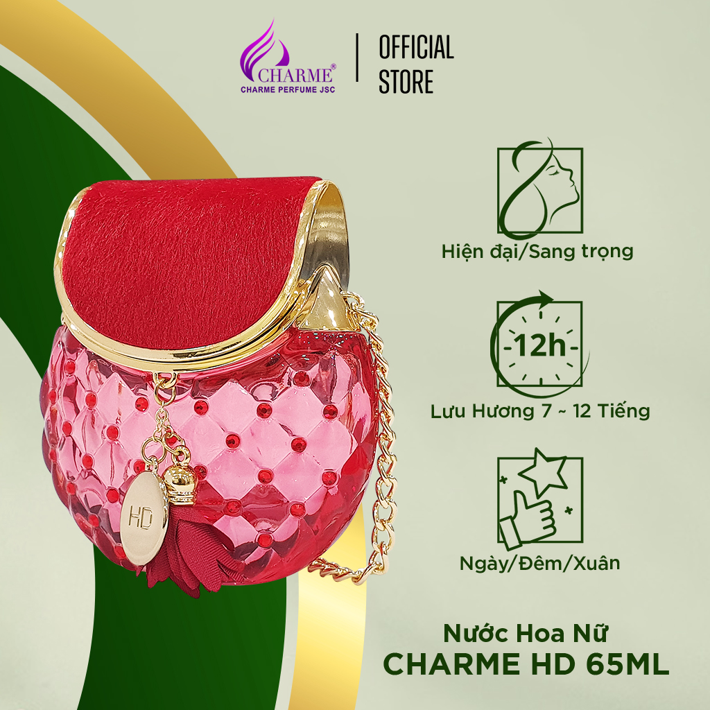 Nước hoa nữ thơm lâu, Charme HD, ống chiết du lịch mini, cho cô nàng quyến rũ, gợi cảm, hiện đại, 5ml