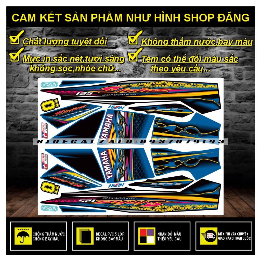 TEM RỜI SIRIUS MẪU HOA VĂN KẼM GAI PHỐI MÀU XANH ĐEN - BI DECAL