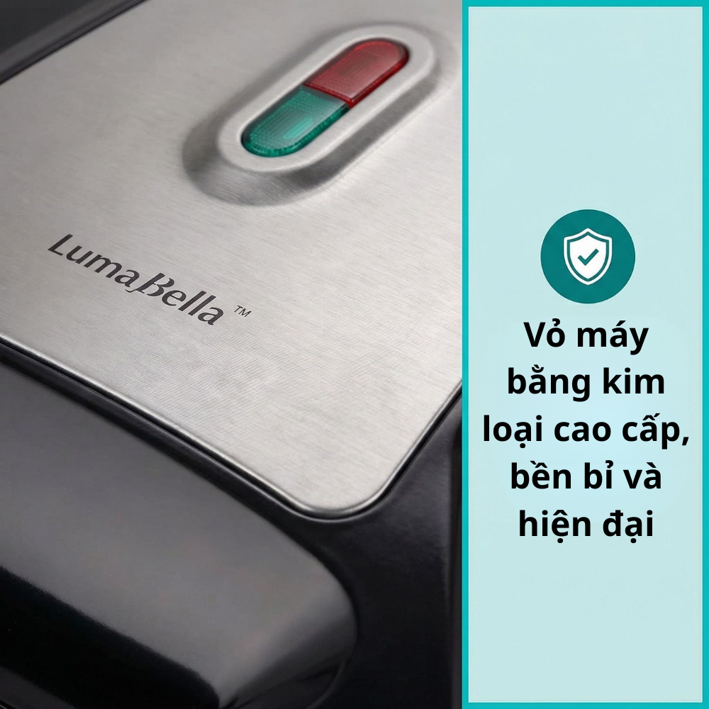 Máy nướng, kẹp bánh mì đa năng 8IN1 Lumabella LB-58052 công suất 800W, khay nướng chống dính tháo rời, dễ dùng, dễ vệ sinh - DELIYA - HÀNG CHÍNH HÃNG