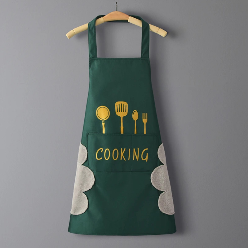 Tạp Dề Nhà Bếp Chữ Cooking Có Chỗ Lau Tay Chống Thấm Nước Có Túi Bỏ Đồ Tiện Dụng