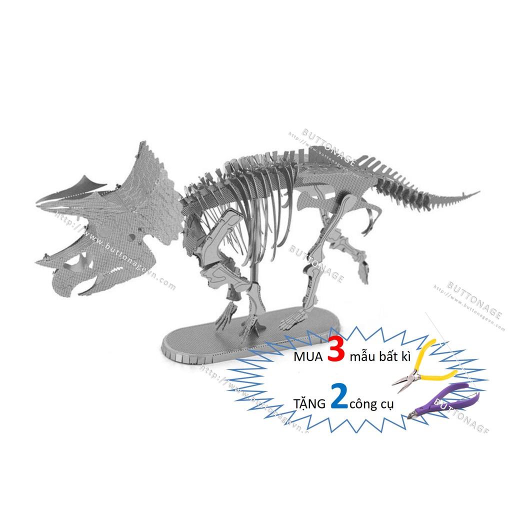 Mô Hình Lắp Ráp 3d Hóa Thạch Khủng Long 3 Sừng Triceratops