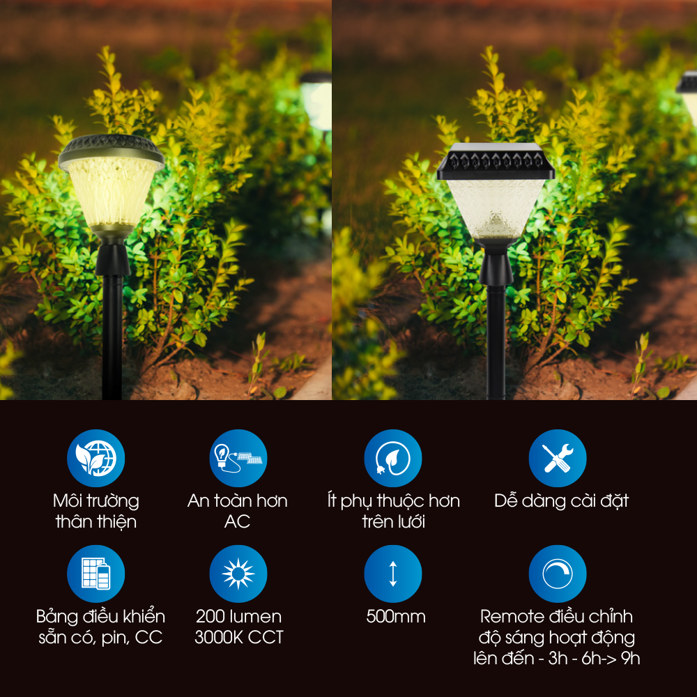 Đèn Philips sân vườn Deco solar bollard BGC050