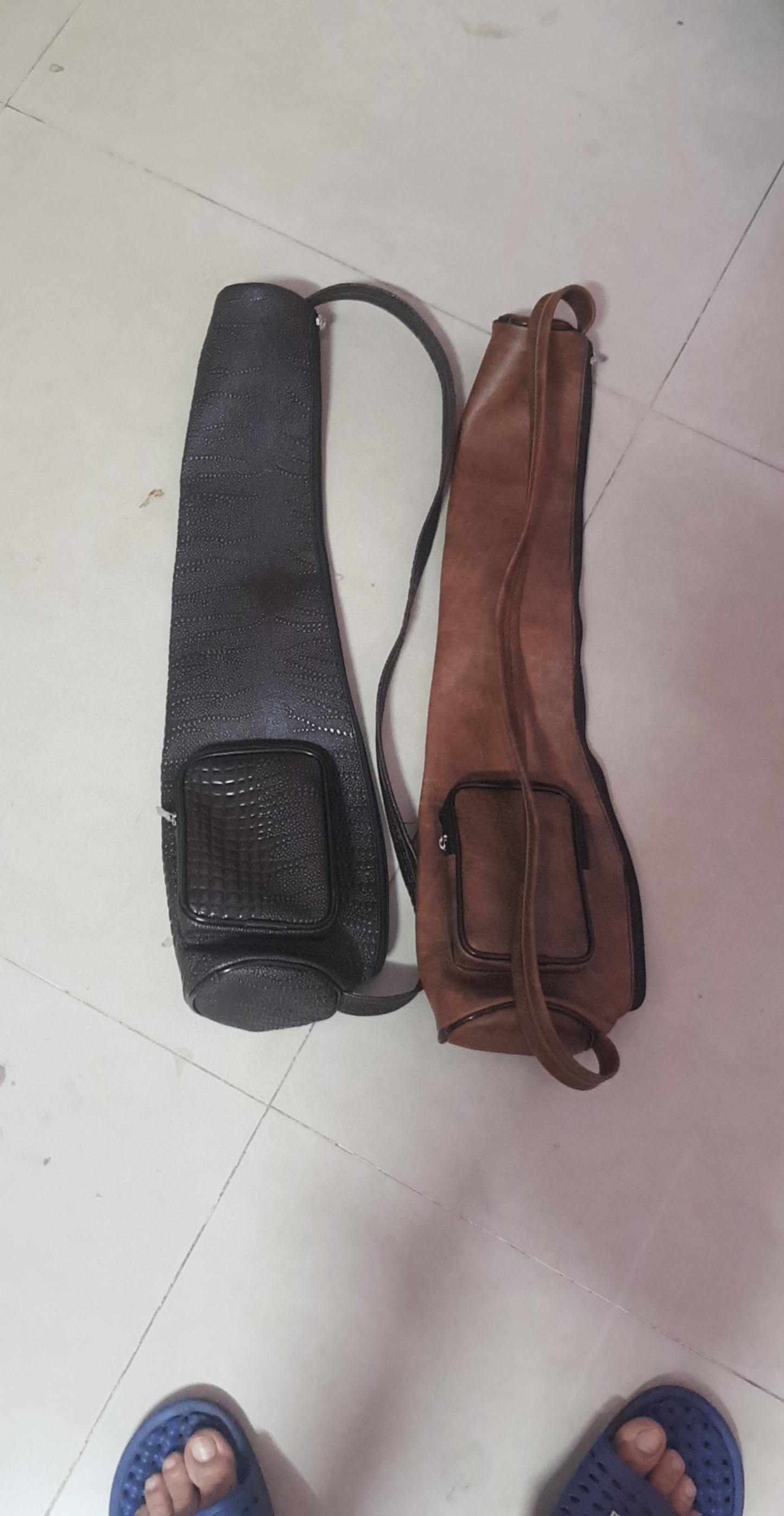 Bao da đựng điếu không chân dài 50cm đẹp kèm nút nõ và nhấc tàn