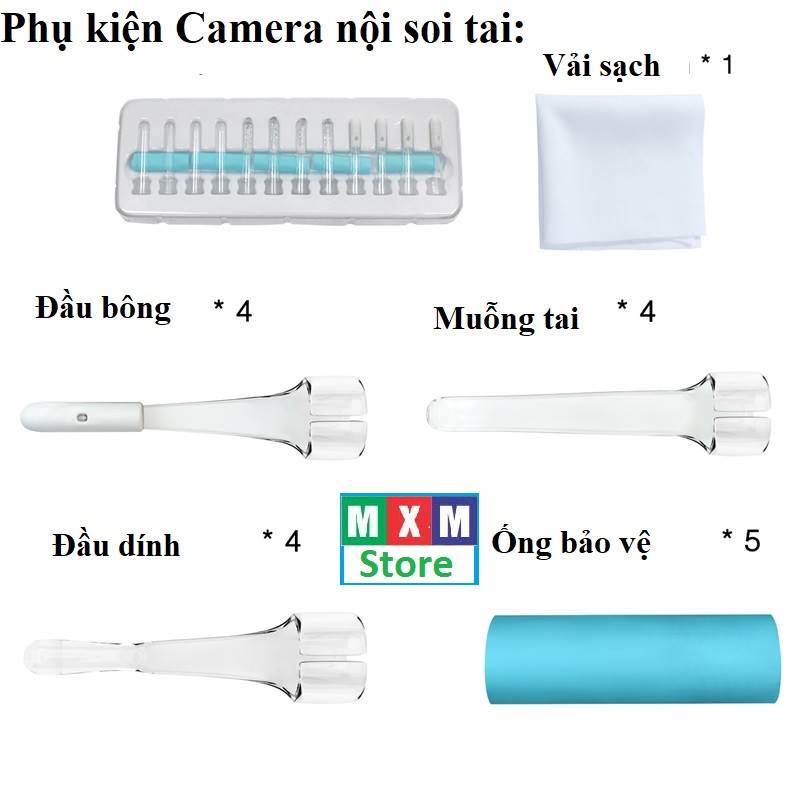 Camera nội soi tai 3 in 1 đầu 5.5mm Tăng kèm phụ kiện lấy ráy tai dùng cho mọi máy tính/điện thoại androi