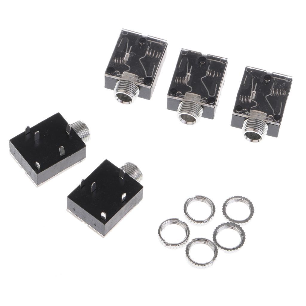 2-7pack 5Pcs Plastic PCB Mount 5-Pin Stereo 3.5mm Socket Audio Connector