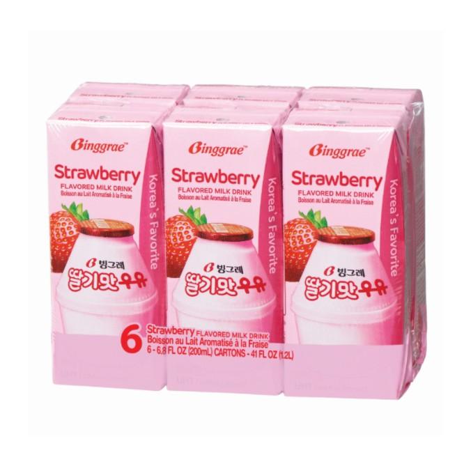 Thùng Sữa Dâu Hàn Quốc Binggrae Strawberry Milk (200ml x 24 hộp)