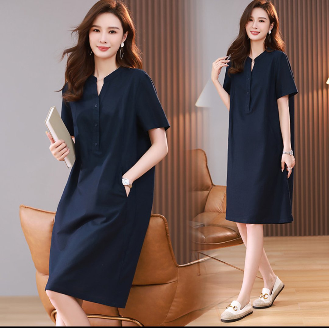 Đầm suông cổ chữ V thiết kế đơn giản, trẻ trung được nhiều khách hàng ưa chuộng da199