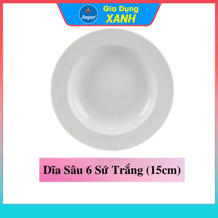 Combo 2 đĩa sứ 3 Dĩa Sứ Trắng 17cm 20cm 25cm 30cm Anper Cao Cấp Phong Cách Nhật Hàn dĩa sứ dĩa trắng tròn chén đĩa đẹp plate đĩa sứ kiểu đĩa sứ sâu lòng đĩa sứ trang trí