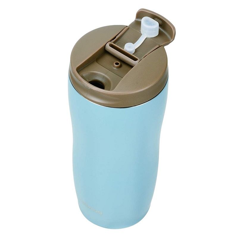 Combo bình giữ nhiệt inox Cafe Mug 360ml + cây rửa chai lọ có đầu mút - nội địa Nhật Bản
