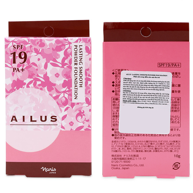 Phấn nền mỏng mịn lâu trôi Ailus Lasting Smooth Powder Nhật Bản 10g + Móc khóa