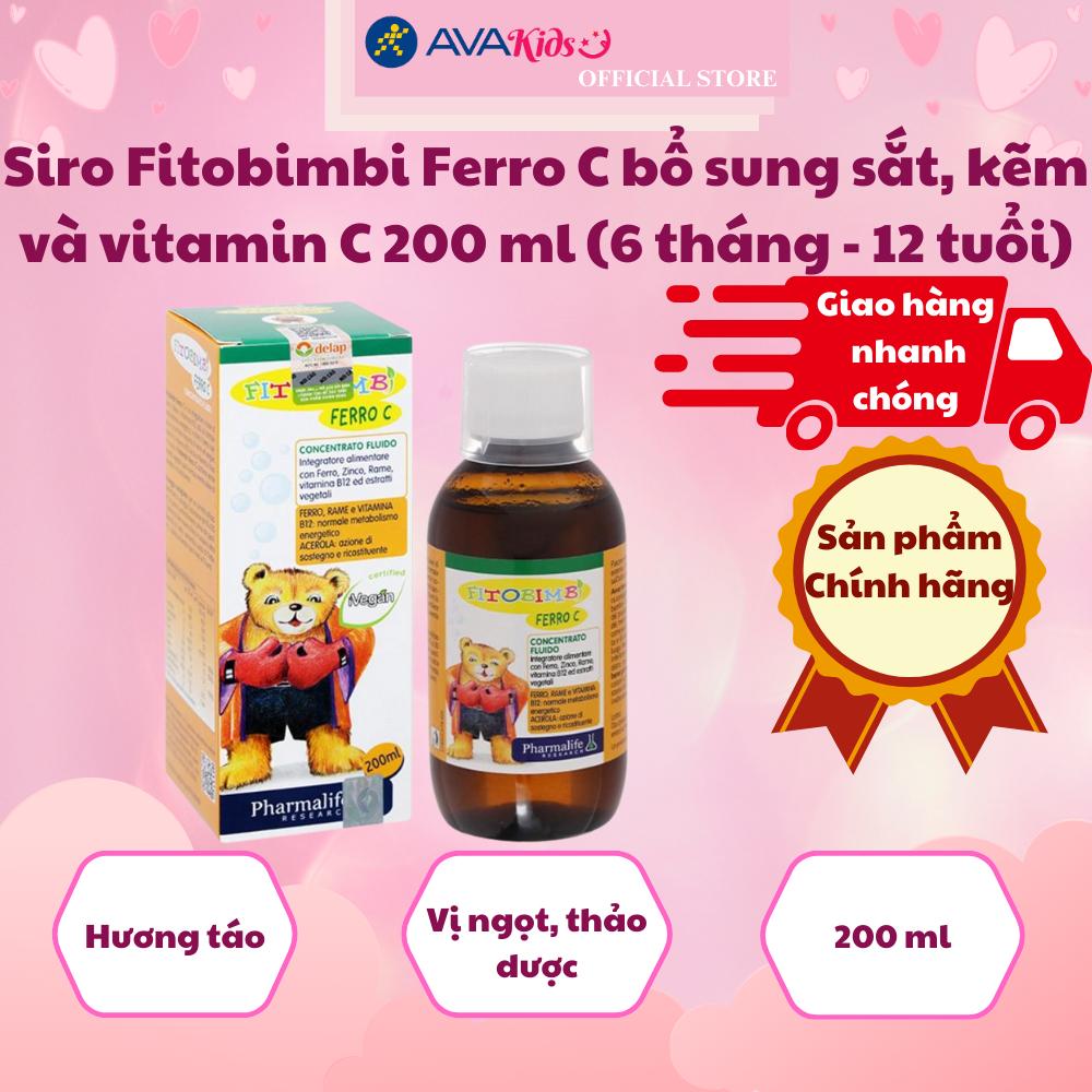 Siro Fitobimbi Ferro C bổ sung sắt, kẽm và vitamin C 200 ml (6 tháng - 12 tuổi)