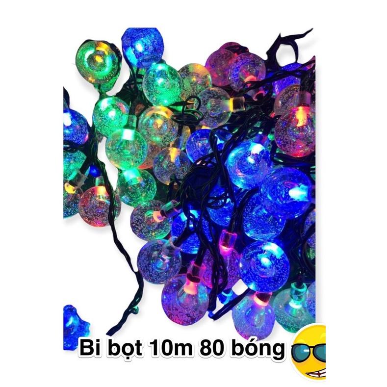 Dây đèn led bi bọt 80 bóng 10m điện 220V nhiều màu trang trí noel, trang trí ngoài trời, trang trí quán cà phê