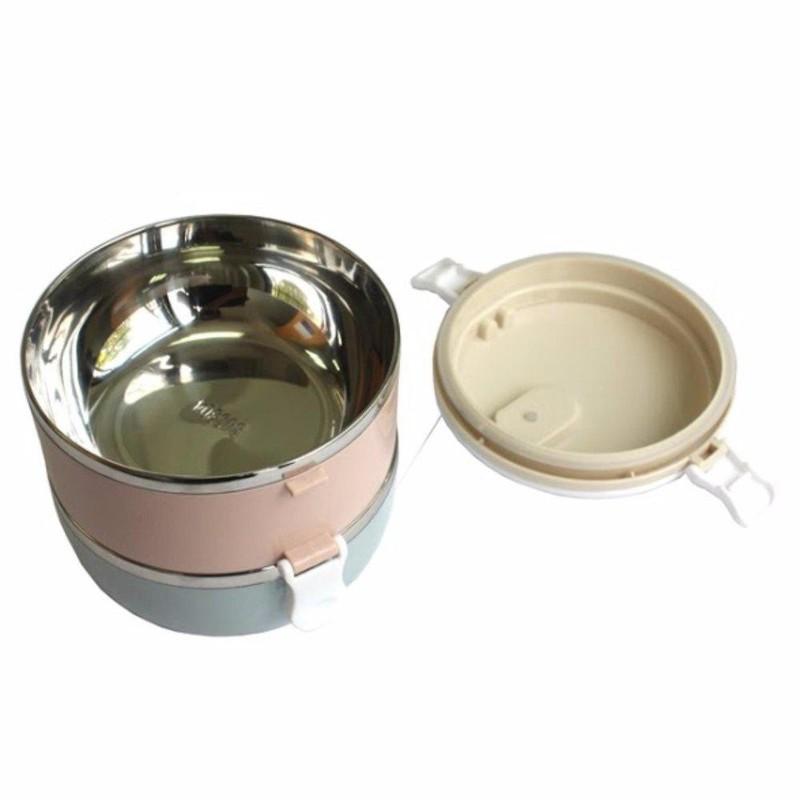 Hộp đựng cơm lúa mạch giữ nhiệt 2 tầng , camen ruột inox 2 tầng , cơm giữ nhiệt 2 tầng