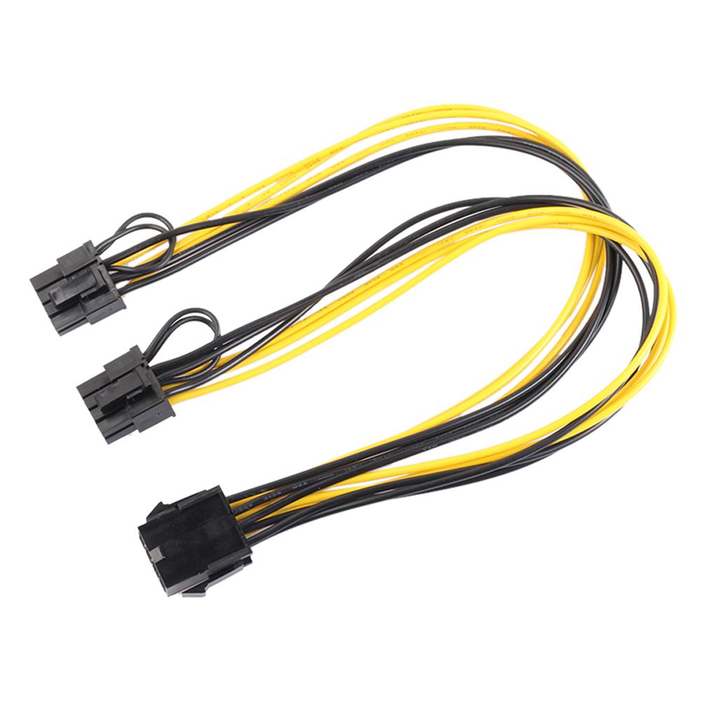 PCI-Express PCIE 8 Pin to Dual 8  Pin Video Card Y-Splitter Adapter Power Supply Cable