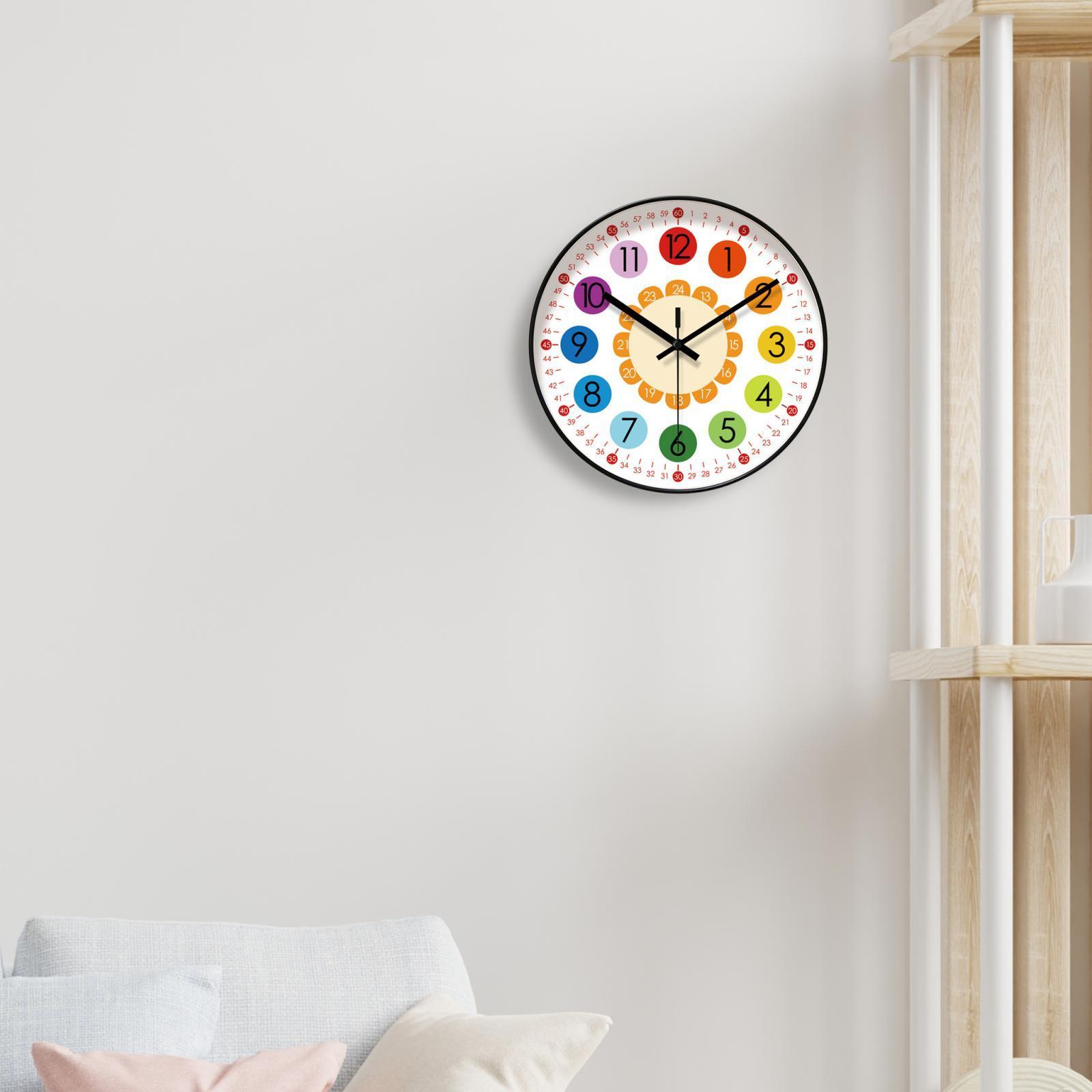 Kids Wall Clock Wall Art Clock Clock for Living Room Indoor Kitchen